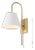 Rhoeva 10.5" Plug-in Wall Sconce in Brass/White For Sale