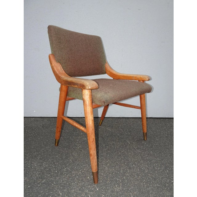 Vintage Danish Mid Century Modern Solid Wood Accent Chair For Sale - Image 4 of 13