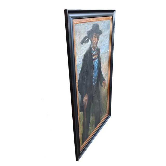 French Early 20th Century Breton Grand Père Painting, Framed For Sale - Image 3 of 8