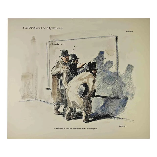 Jean-Luis Forain, Committee on Agriculture, Etching, Late 19th Century For Sale