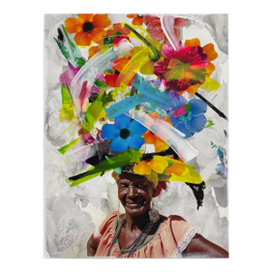 Paul-Andre Larocque Mixed Media Painting "Fruit Lady"
