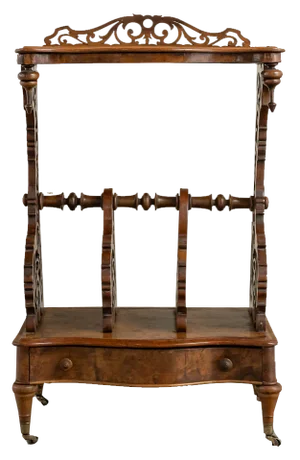 English Victorian Walnut Side Table, Canterbury, 1890s