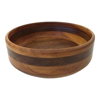 Primitive Artisan Hand Turned Dough Wood Bowl For Sale