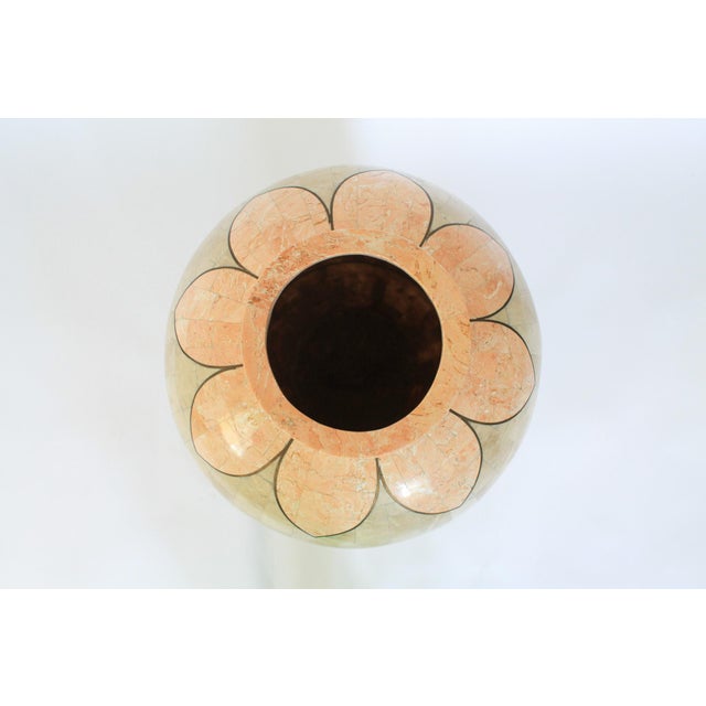 Contemporary Late 20th Century Post-Modern Tessellated Stone Floor Vase For Sale - Image 3 of 8