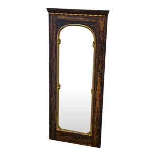Antique Hand Carved Parcel Gilt Eglomisé Wall Mirror For Sale