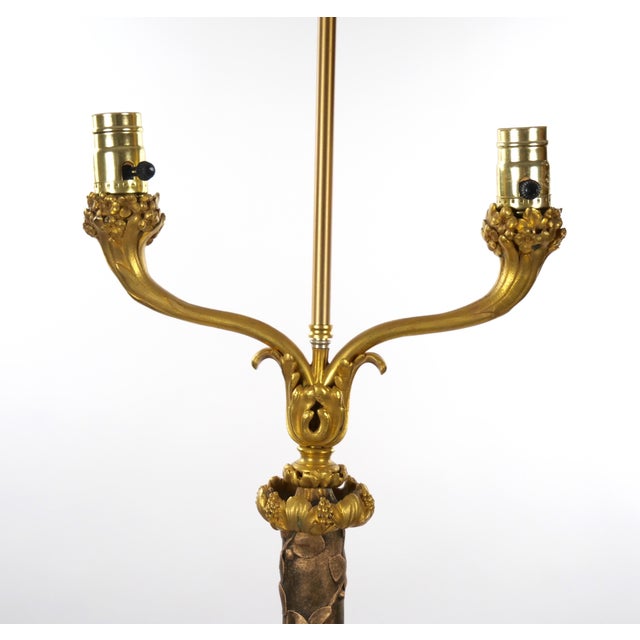Late 19th Century Gilt-Bronze & Carved Wood Floor Lamp For Sale - Image 12 of 16