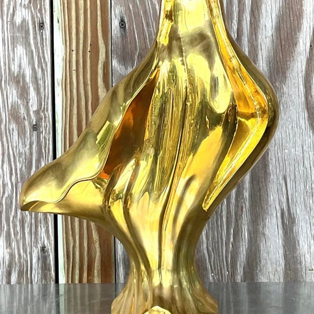 Vintage 1980s Abstract Brass Sculpture For Sale - Image 9 of 14