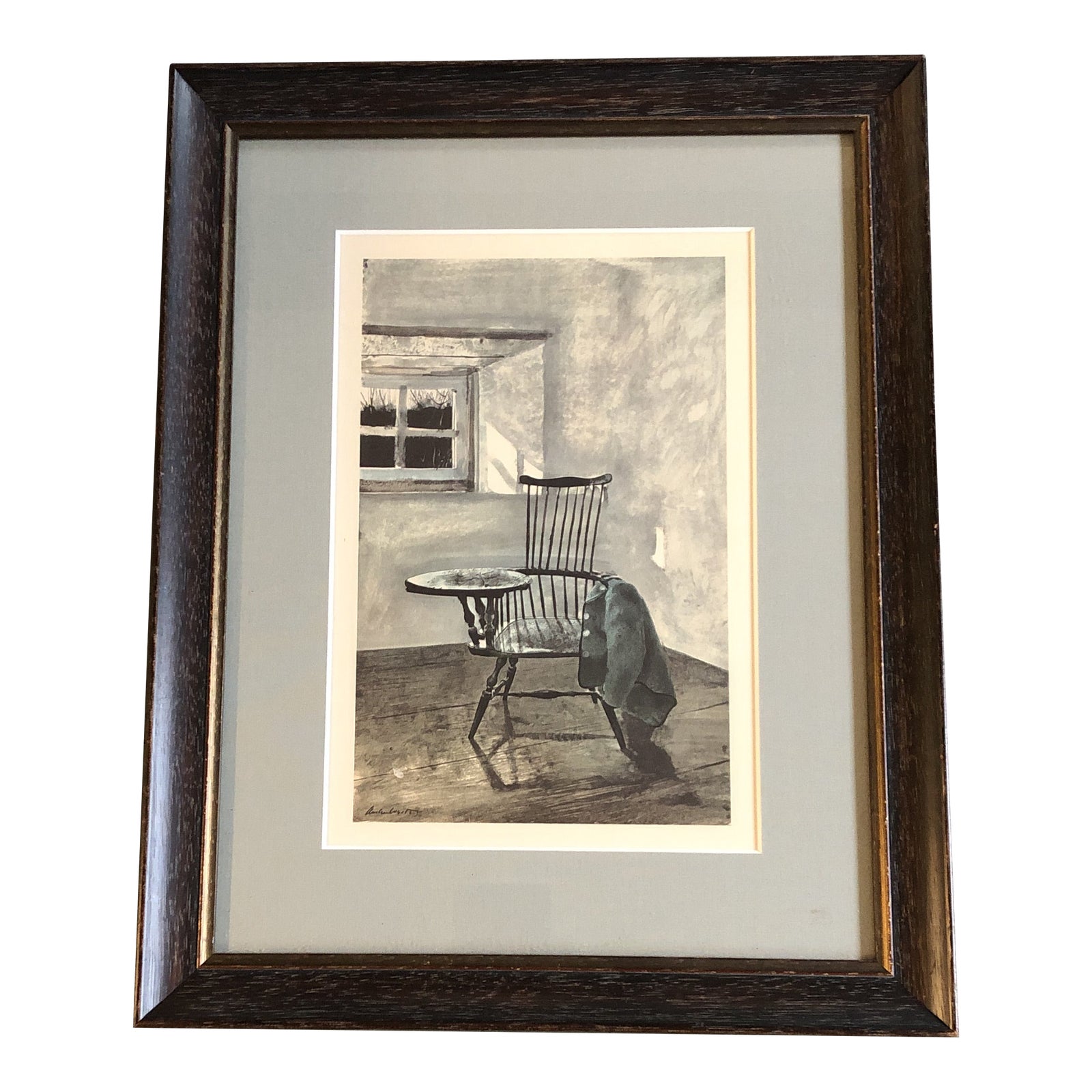 Vintage Andrew Wyeth Room With Coat & Chair Print Framed Chairish