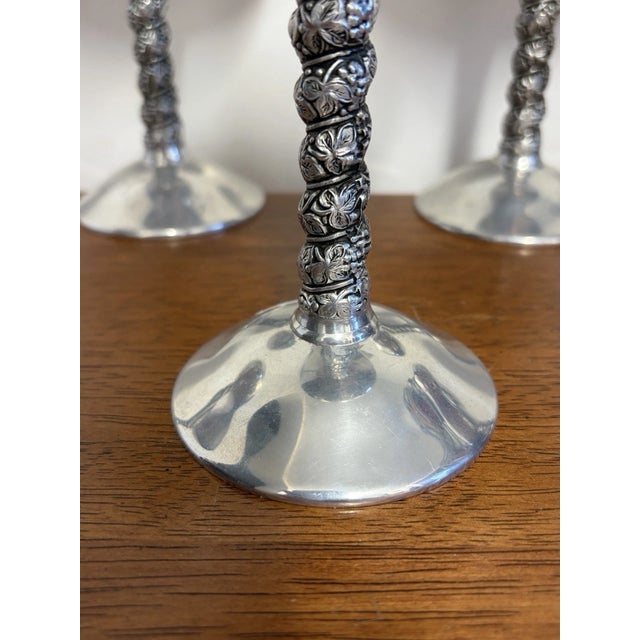 Silver Vintage Spanish Plator Silverstone Silverplate Champagne Goblets, Set of 5 For Sale - Image 8 of 18
