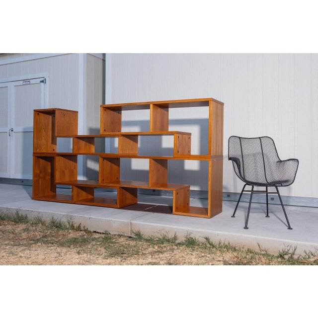 Vintage Scandinavian Teak Modular Puzzle Wall Unit Room Divider, 4 Pieces For Sale - Image 9 of 18