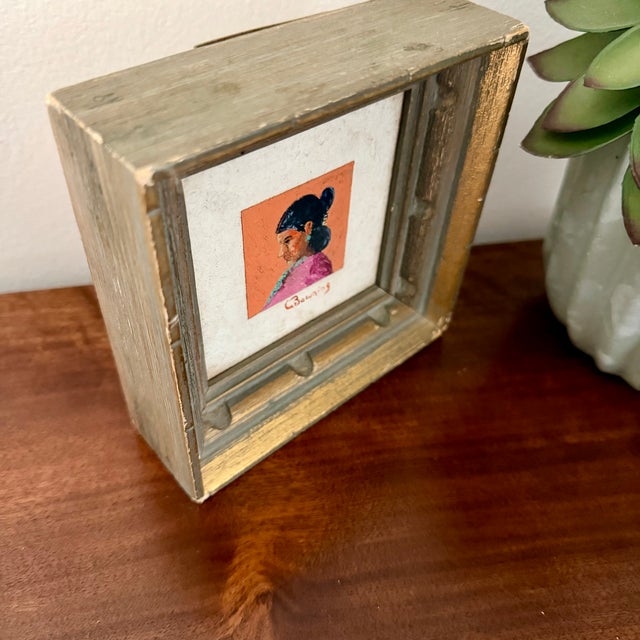 1930s John Gaitha Browning "Navajo Woman" Oil Painting Framed Original For Sale - Image 10 of 10