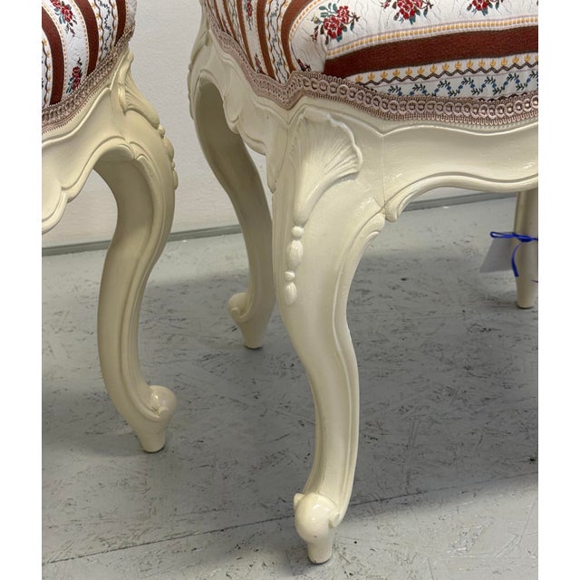 Louis XV Rococo Revival White Stools, 1870s, Set of 2 For Sale - Image 4 of 6