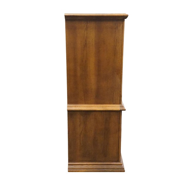 Bassett Furniture Solid Oak Traditional American Colonial Revival 40" Chest on Chest 2085-251 For Sale - Image 11 of 12