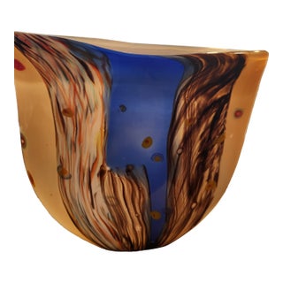 Monumental 15.5” Archimede Seguso Murano 'Carnevale' Glass Centerpiece - 10lbs" For Sale