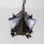Mid 20th Century Mid 20th Century Black Birdhouse Lantern With Amber Blown Glass For Sale - Image 5 of 11