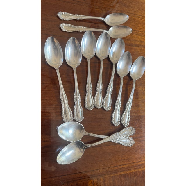 Antique Holmes & Edwards Silverplate Spoons,,Nassau/Fleur-De-Lis Pattern, Mono S Ornate 11 Pcs For Sale - Image 14 of 15