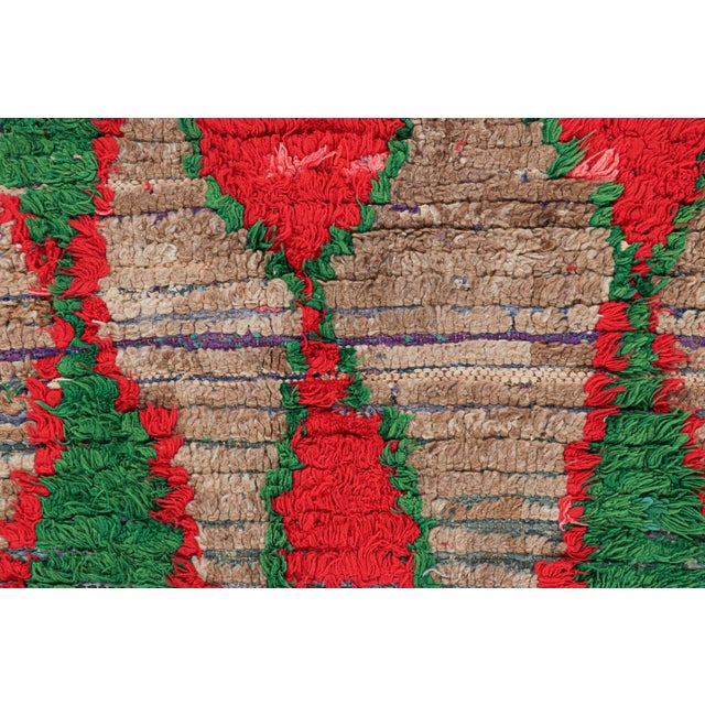 Tribal Vintage Moroccan Runner Rug, Red & Green With Geometric Patterns - Rug & Kilim For Sale - Image 3 of 7