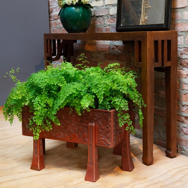 Brown Chinese Keyhole Spandrel Console Table, C. 1875 For Sale - Image 8 of 8