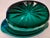 French Art Deco Teal Blue-Green Cut Glass Centerpiece Bowl, Circa 1920's For Sale - Image 14 of 16