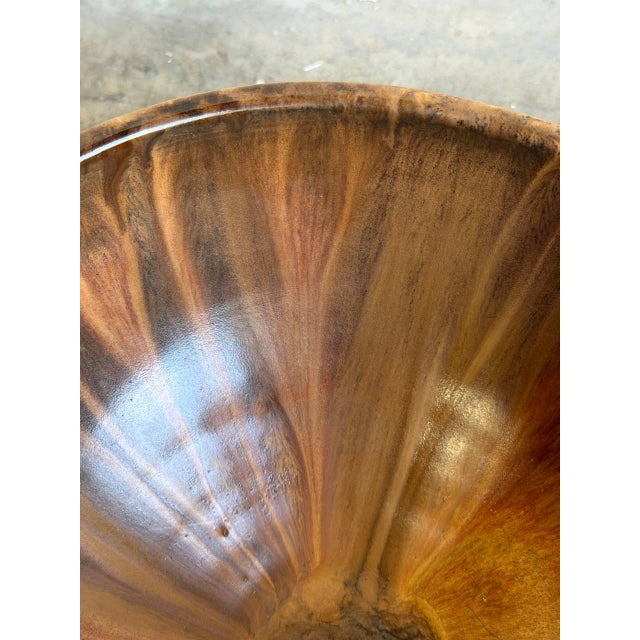 1960s Large Brown Drip Glaze Ceramic Bowl 1960s Mid-Century Modern For Sale - Image 5 of 10
