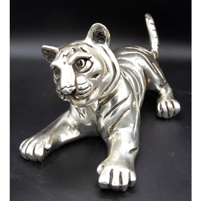 Early 21st Century D’Argenta Silver-Plated Tiger Cubs – Ricardo Del Rio – Set of Two For Sale - Image 5 of 10