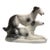 Vintage Porcelain Borzoi Russian Wolfhound Dog Figurine - Black & White For Sale