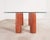 Burnt Orange Mario Bellini Colonnato Persian Red Travertine Glass Dining Table For Sale - Image 8 of 18
