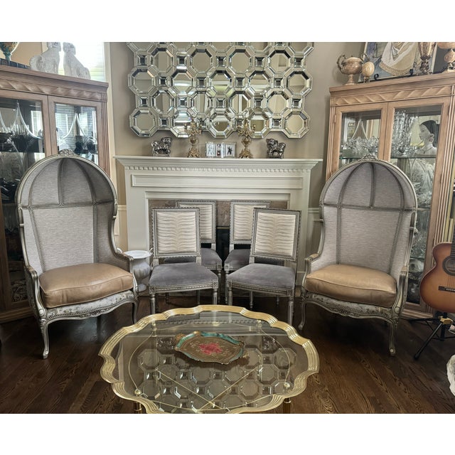 Bespoke Massoud Louis XVI Style Modern Side Chairs - Set of Four For Sale - Image 11 of 11