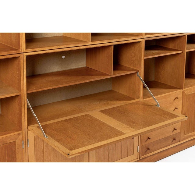 Hansen & Guldborg Møbler Danish Modern Oak Modular Wall Unit, Mid Century Bookcase Display Cabinet For Sale - Image 4 of 18