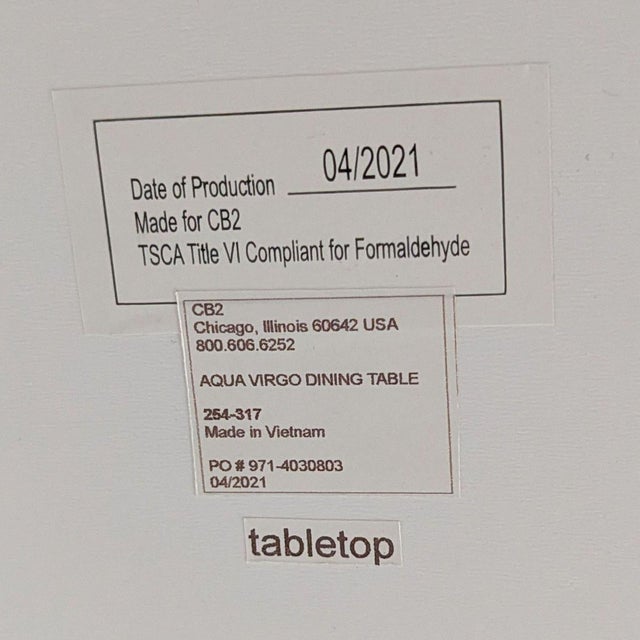 Wood Cb2 Aqua Virgo Dining Table For Sale - Image 7 of 7