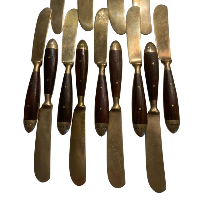 1980s Lord Nelson Marco Polo Bronze and Rosewood Flatware - 50 pcs For Sale - Image 11 of 12