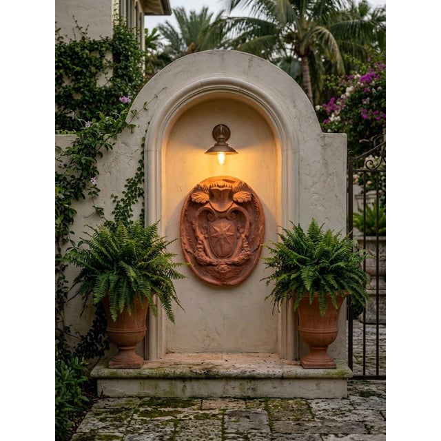 Vintage Italian Style Terracotta Wall Plaque Heraldic Coat of Arms For Sale - Image 12 of 12