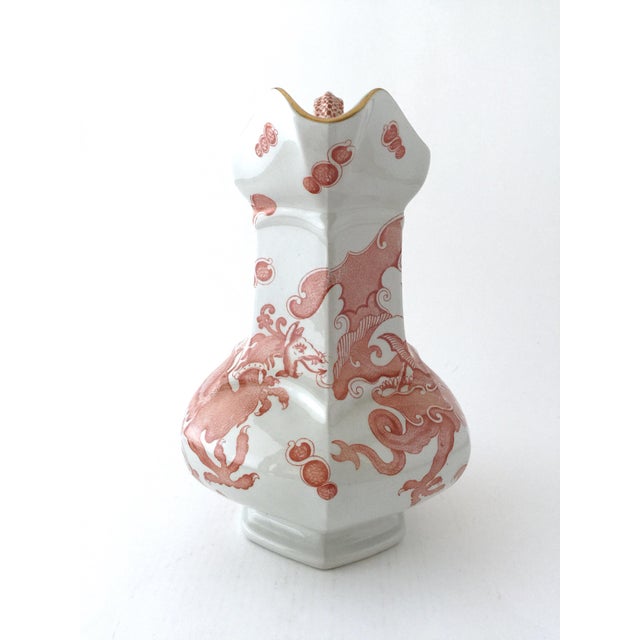 English Large Mason’s Ironstone Ceramic Pitcher Jug in Chinese Dragon Pattern For Sale - Image 3 of 13