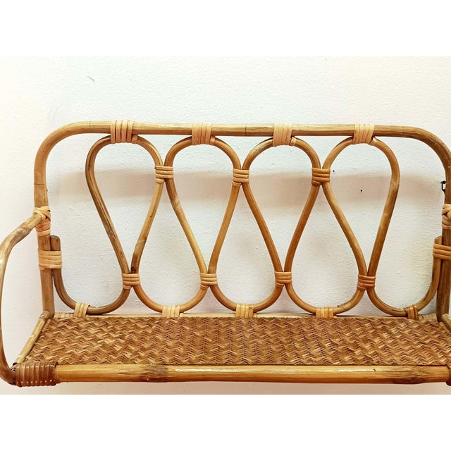 Vintage Rattan Wall Shelf, 1970s For Sale - Image 4 of 9