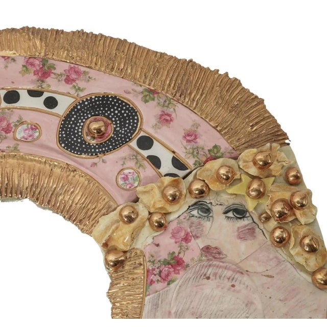 1980s Laney Oxman (American, B. 1945) Floral Mirror For Sale - Image 5 of 6