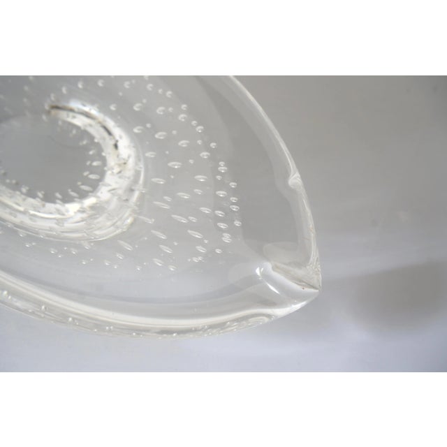 Mid-Century Modern Kosta Boda Crystal Fish Dish Bowl Bucccilante Controlled Bubbles and Smiling Face For Sale - Image 3 of 13
