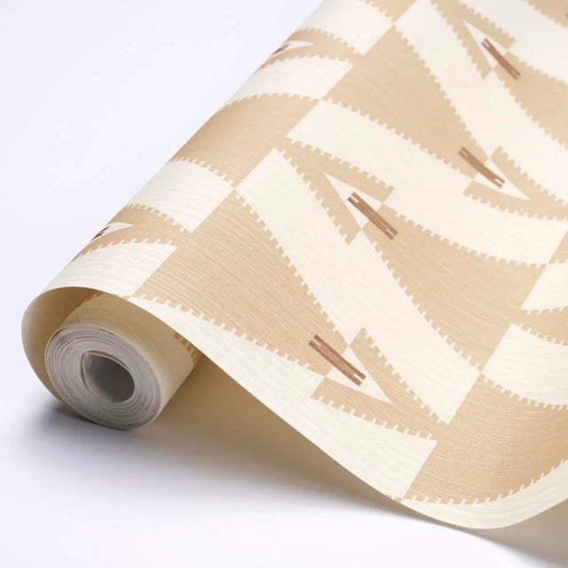 Schumacher Schumacher X A Rum Fellow Kalido Wallpaper In Oat For Sale - Image 4 of 4