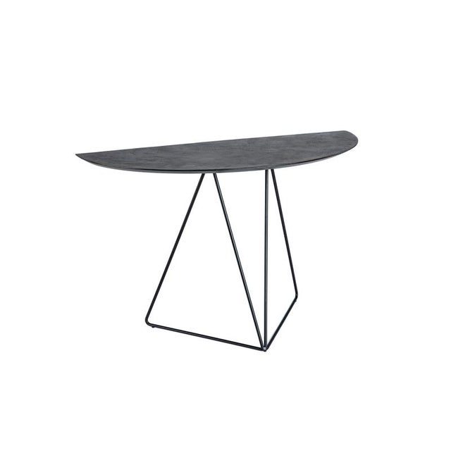 Stone Bronze Lama Semi-Ellipse 45120 Console Table, Steel Frame by Disain1971 Dimensions: W 120 x D 45 x H 75 cm...