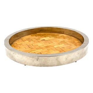 Hollywood Regency Bamboo and Brass Tray, Italy, 1970s For Sale