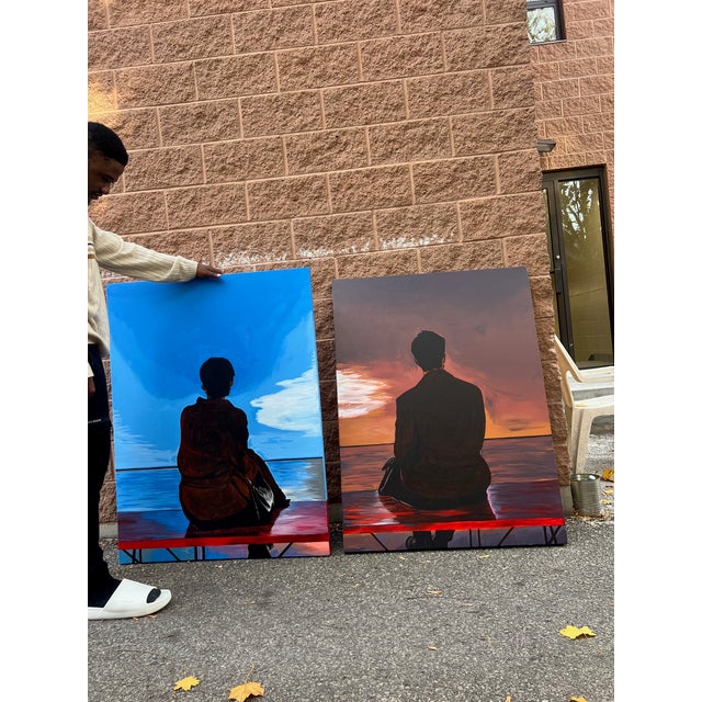 2020s Still Waiting, Painting by Emmanuel Akolo (2025) Acrylic on Canvas For Sale - Image 5 of 6