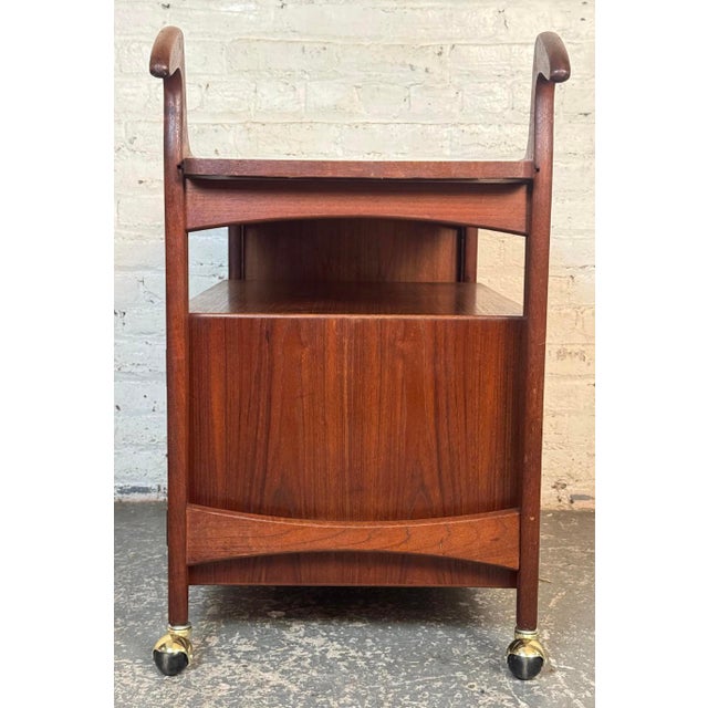 Mid 20th Century Danish Modern Extendable Teak Bar Cart by Falster Møbelfabrik, Attributed For Sale - Image 9 of 14