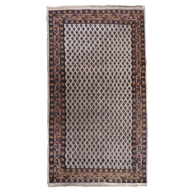 1970s Handmade Indian Seraband Rug 2.9' X 5.2' For Sale - Image 10 of 10