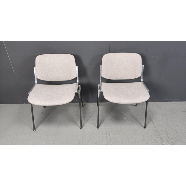 Gold Vintage DSC 106 Side Chairs by Giancarlo Piretti for Castelli, 1970s, Set of 6 For Sale - Image 8 of 18