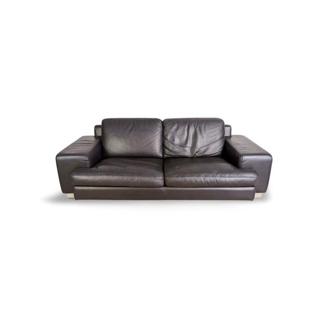 Black 2-Seater Leather Sofa from Roche Bobois For Sale - Image 12 of 12