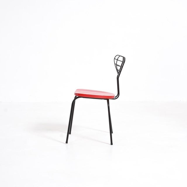 Black Red Radar Chair attributed to Willy van der Meeren For Sale - Image 8 of 16