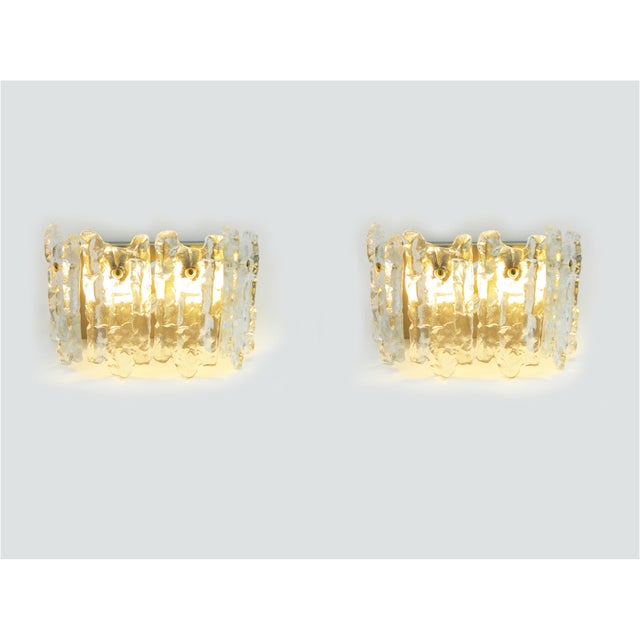 Vintage Sierra Ice Glass Wall Lights by Kalmar Vienna, 1970s, Set of 2 For Sale - Image 12 of 12