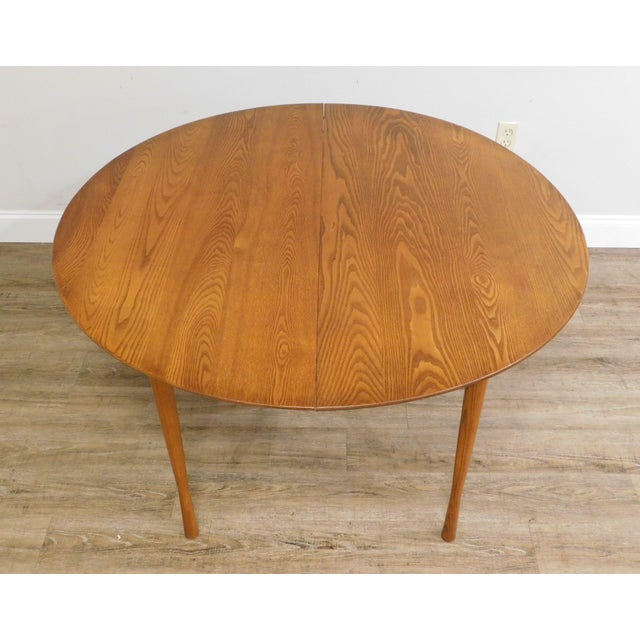 Heywood Wakefield Danish Modern Style Round Teak Dining Table with 3
