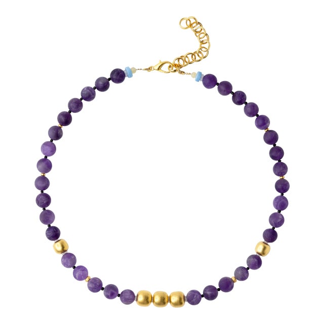 Amethyst Irises Necklace For Sale