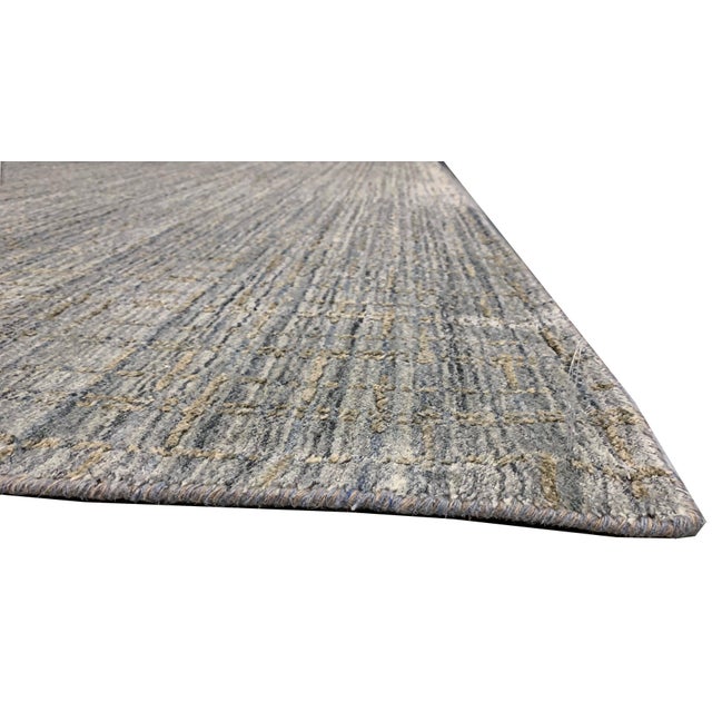 Contemporary Contemporary Blue & Beige Handwoven Rug 8' X 10' For Sale - Image 3 of 10