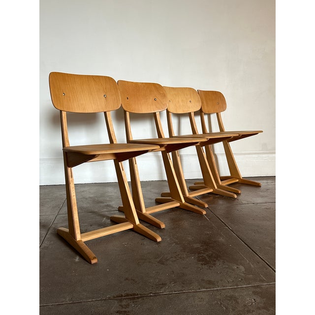 Vintage 1960's Mid Century Beechwood Dining Chairs For Sale - Image 16 of 18